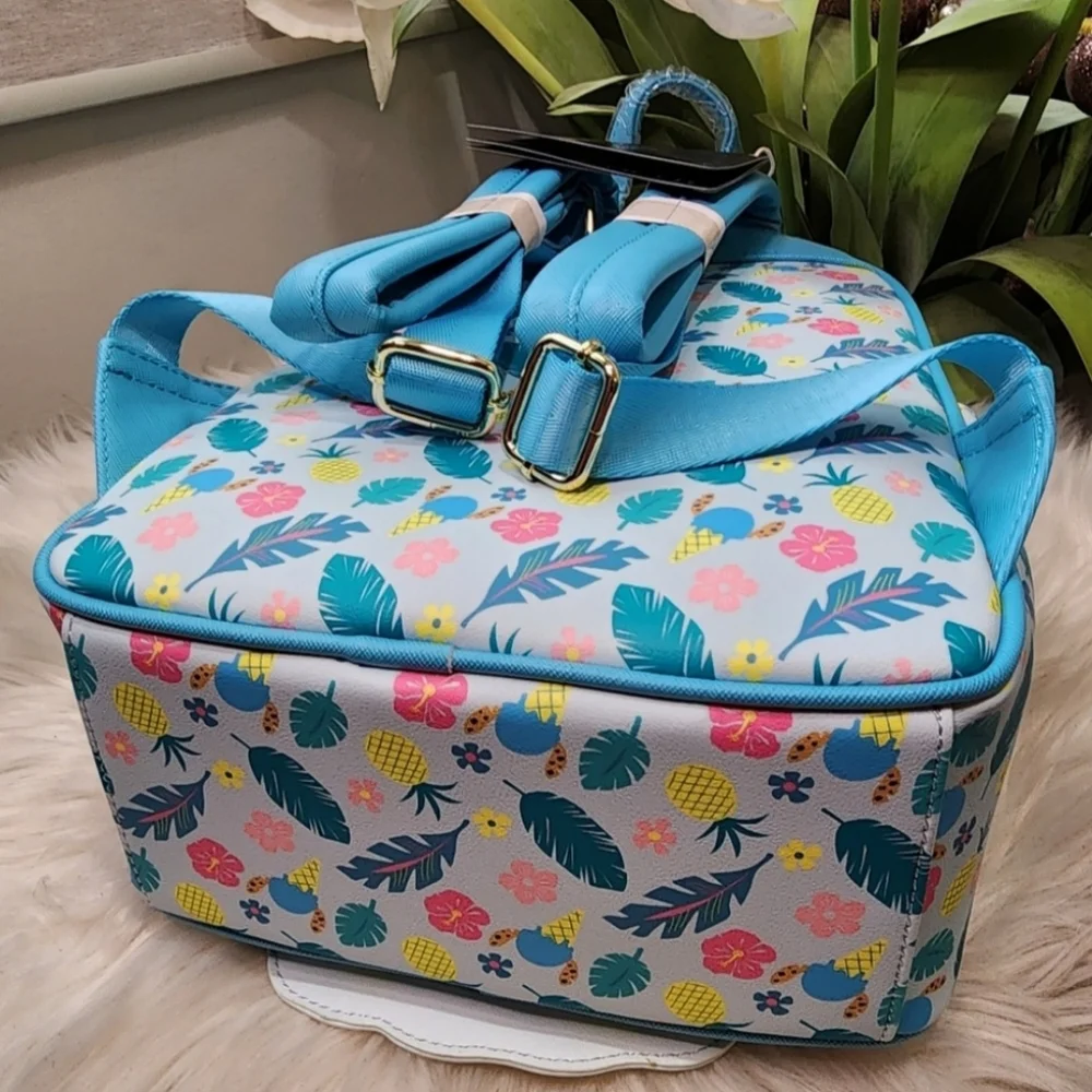 Set of 2Loungefly Disney Backpack: Pineapple Stitch Mini-Backpack&Wallet new